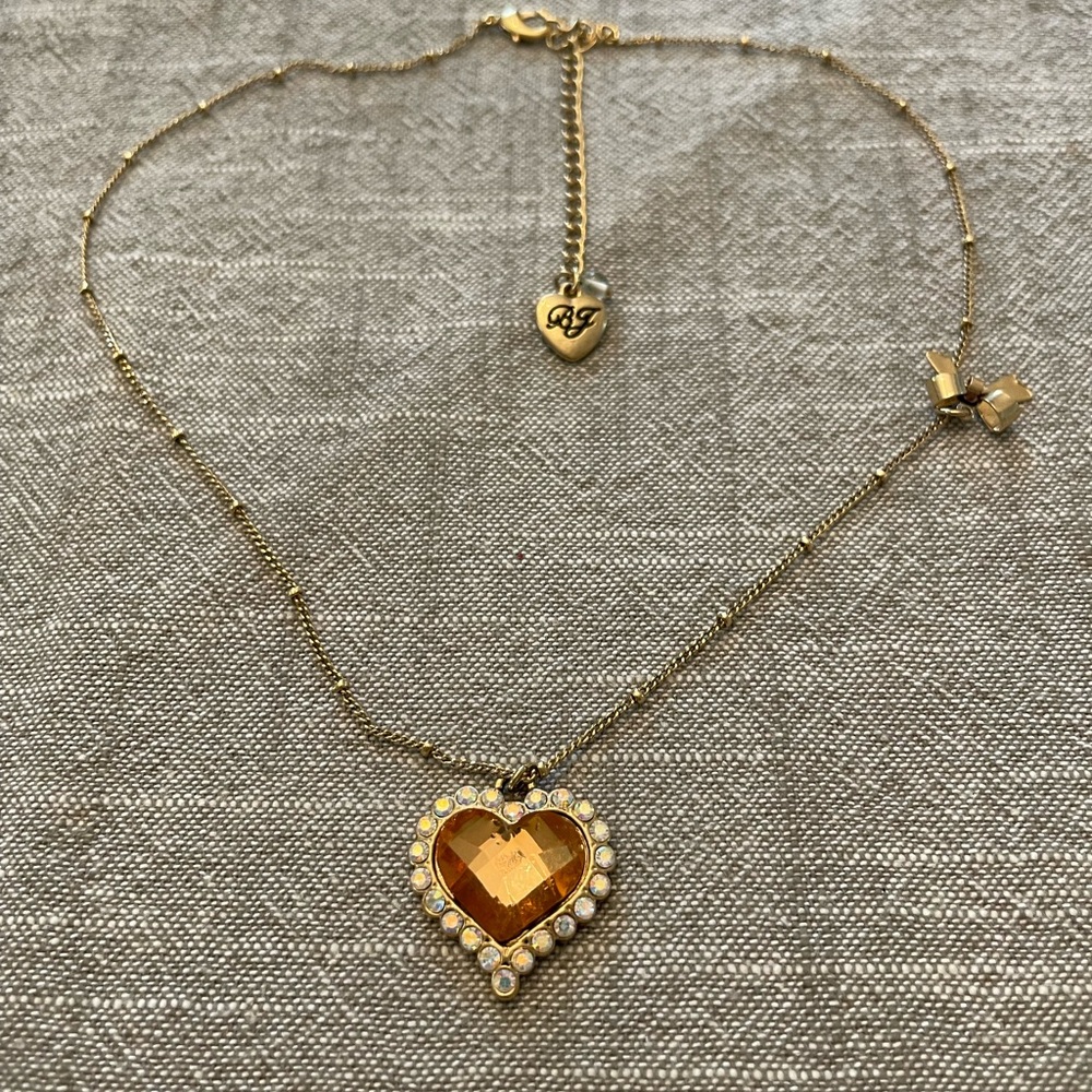 Betsey Johnson Gold Heart Pendant Necklace